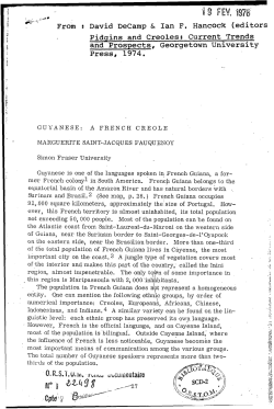 Guyanese : a french creole