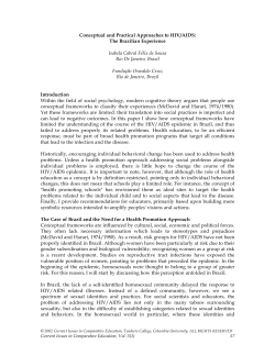 Conceptual and Practical Approaches to HIV/AIDS: The Brazilian