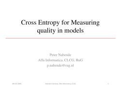 Cross Entropy for Measuring quality in models