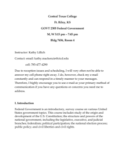 GOVT 2305 Federal Government