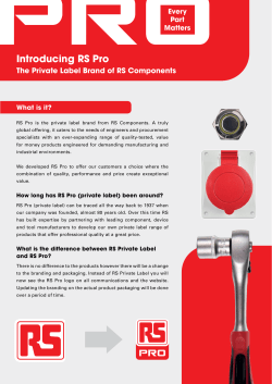RS PRO Introduction