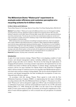 The Millennium Dome &ldquo;Watercycle&rdquo; experiment