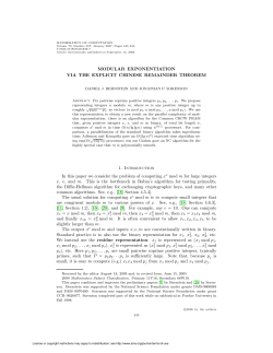 MODULAR EXPONENTIATION VIA THE EXPLICIT CHINESE