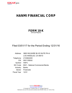 HANMI FINANCIAL CORP