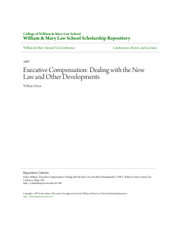 Executive Compensation: Dealing with the New Law and Other