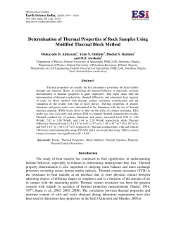 Determination of Thermal Properties of Rock Samples Using