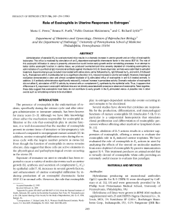 Role of Eosinophils in Uterine Responses to Estrogen`