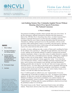 Anti-Stalking Statutes May Criminalize Implied Threats Without