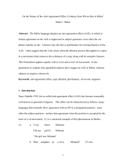 On the Nature of the Anti-Agreement Effect