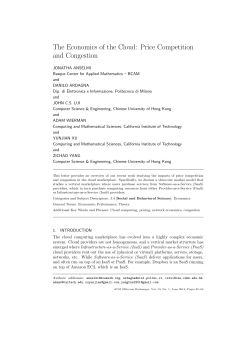 The Economics of the Cloud: Price Competition and