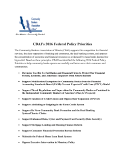 CBAI`s 2016 Federal Policy Priorities