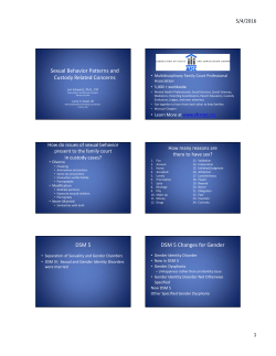 Sexual Behavior Patterns and Custody Related Concerns DSM 5