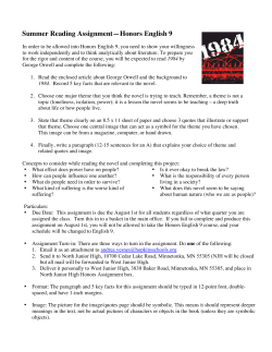 Honors English Assignment