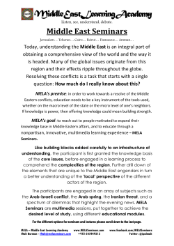 ELA Seminars Brochure - Middle East Learning Academy