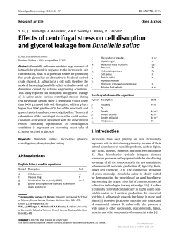 Effects of centrifugal stress on cell disruption and glycerol leakage
