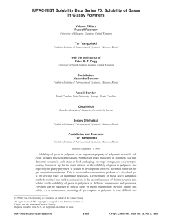 567. IUPAC-NIST Solubility Data Series 70. The Solubility of Gases