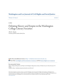 Debating Slavery and Empire in the Washington College Literary