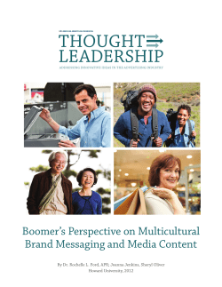 Boomer`s Perspective on Multicultural Brand Messaging and Media