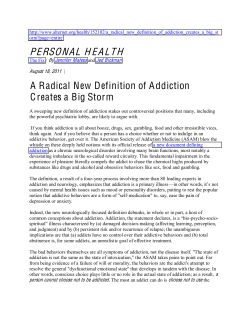 A Radical New Definition of Addiction Creates a Big Storm