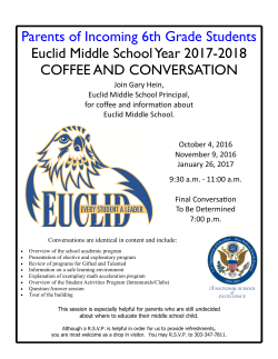 Parents of Incoming 6th Grade Students Euclid Middle School Year