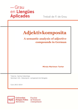 Adjektivkomposita A semantic analysis of adjective compounds in