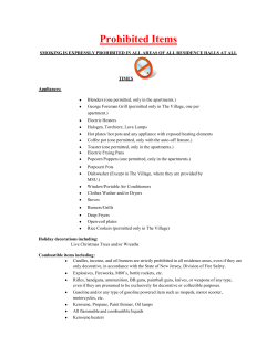 Prohibited Items - Montclair State University