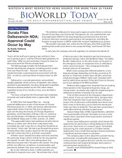 Durata Files Dalbavancin NDA