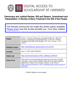Democracy and Judicial Review, Will and Reason, Amendment and