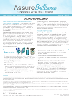 Jan 2015 &ndash; Oral Health