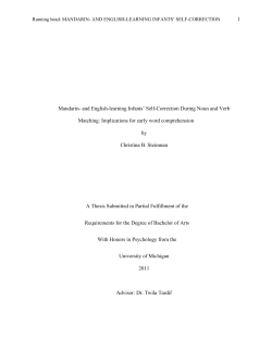 Mandarin- and English-learning Infants` Self-Correction