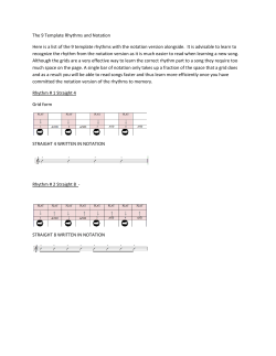 The 9 template rhythms in notation and grid form