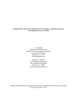 Postmaterialist Values in the Supreme Court of Canada