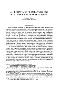 An Economic Framework for Statutory Interpretation