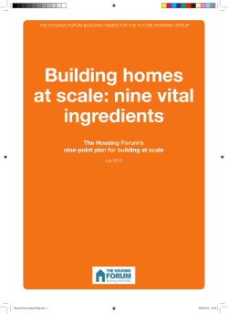 Building homes at scale: nine vital ingredients