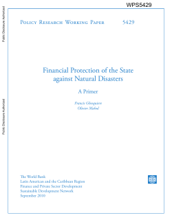Financial Protection of the State against Natural Disasters