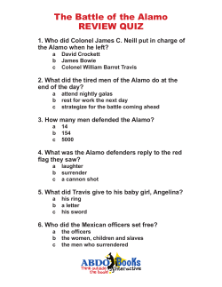 The Battle of the Alamo REVIEW QUIZ