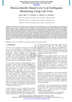 Microcontroller Based Low Cost Earthquake Monitoring Using Lab