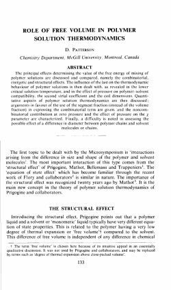 role of free volume in polymer solution thermodynamics