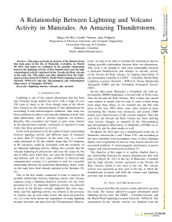 A Relationship Between Lightning and Volcano Activity in Manizales