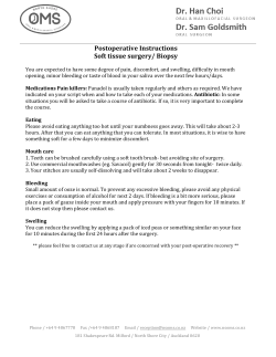 Postoperative Instructions (Soft tissue surgery or Biopsy)
