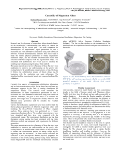 Castability of Magnesium Alloys - IMWF
