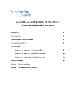 Consultation on imposition of community and custodial sentences