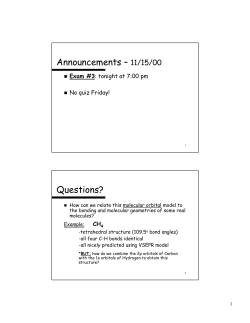 Announcements &ndash; 11/15/00 Questions?