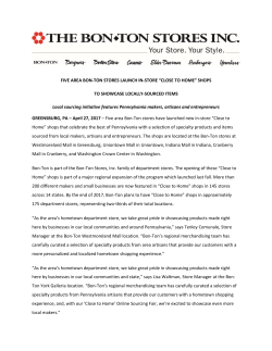 FIVE AREA BON-TON STORES LAUNCH IN-STORE