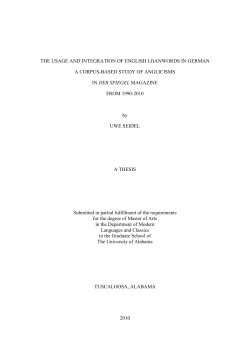 THE USAGE AND INTEGRATION OF ENGLISH LOANWORDS IN