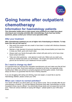 Chemotherapy - Going home after outpatient chemotherapy