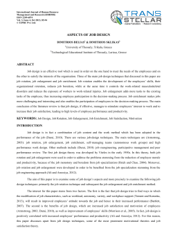 ASPECTS OF JOB DESIGN (PDF Available)