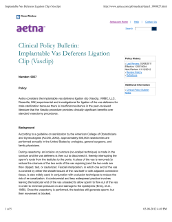 Implantable Vas Deferens Ligation Clip (Vasclip)