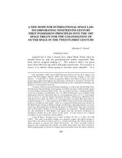a new hope for international space law: incorporating nineteenth