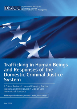 Trafficking in Human Beings and Responses of the Domestic